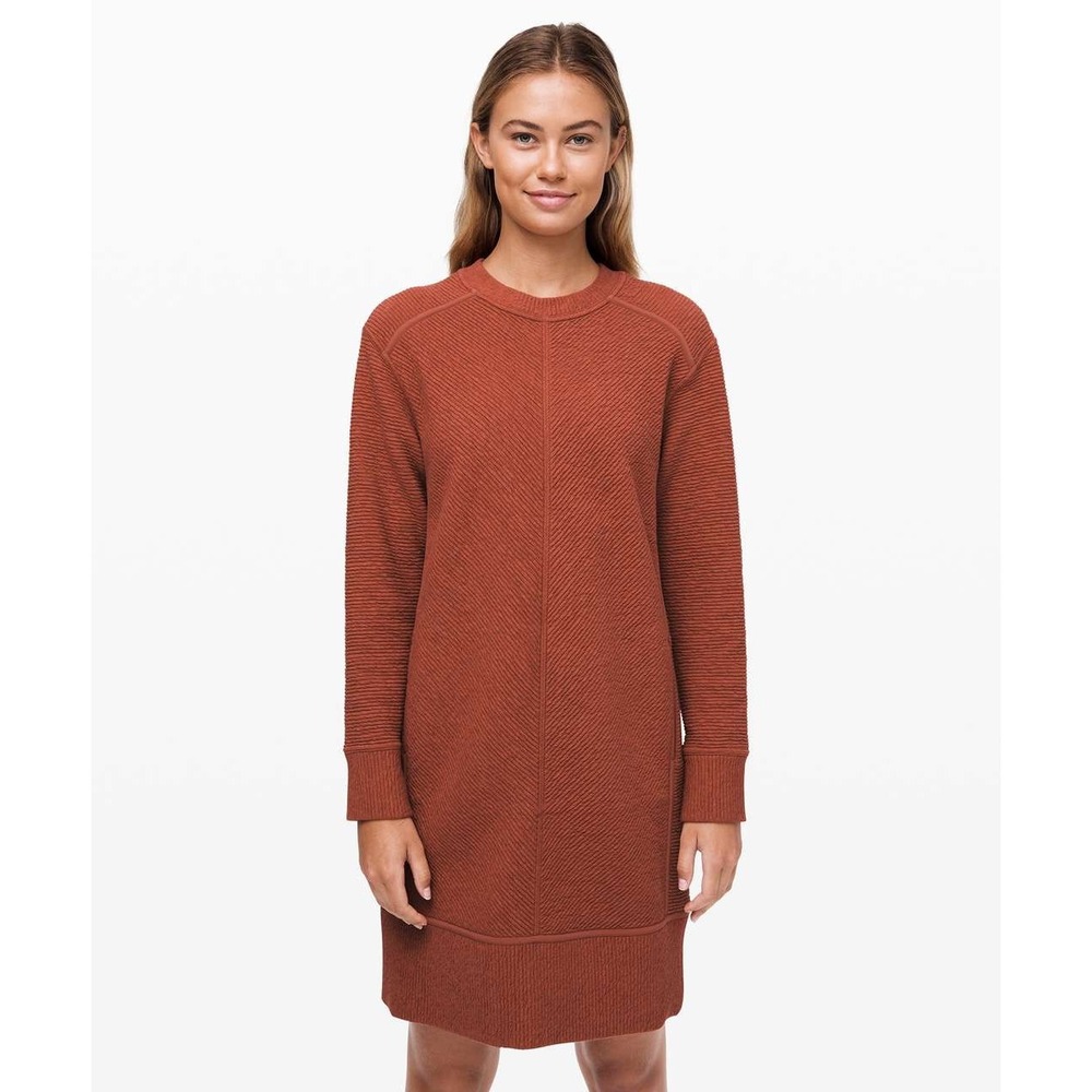Lululemon On Repeat Dress Womens 12 Heathered Rustic Clay